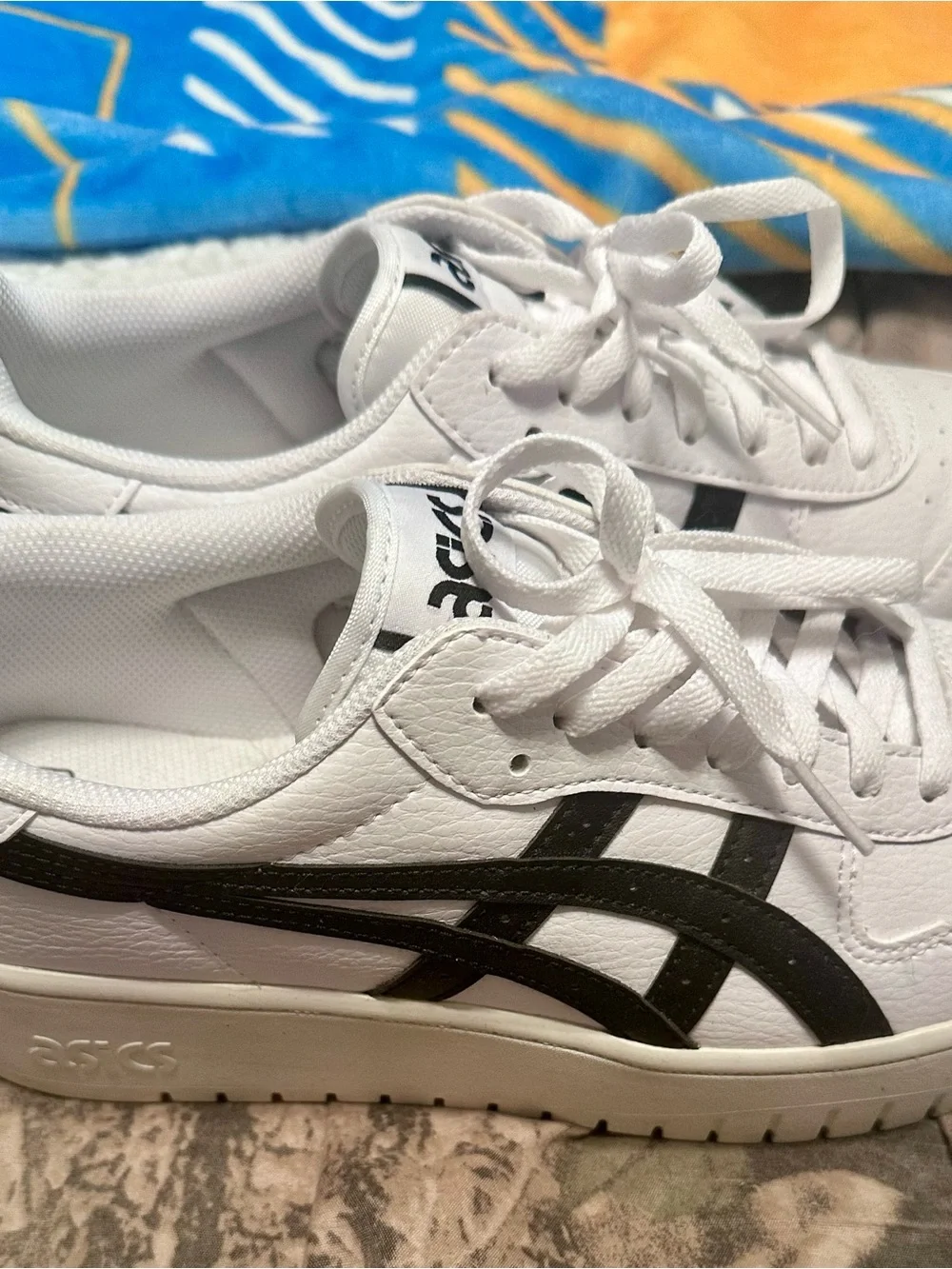 ASICS White Athletic Sneakers with Black Accents